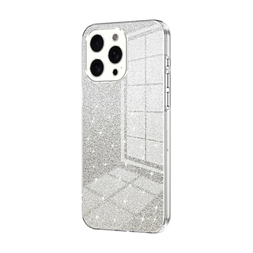 

For iPhone 15 Pro Max Gradient Glitter Powder Electroplated Phone Case(Transparent)