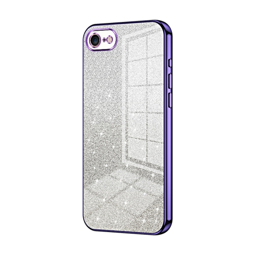

For iPhone SE 2022 / 2020 / 8 / 7 Gradient Glitter Powder Electroplated Phone Case(Purple)