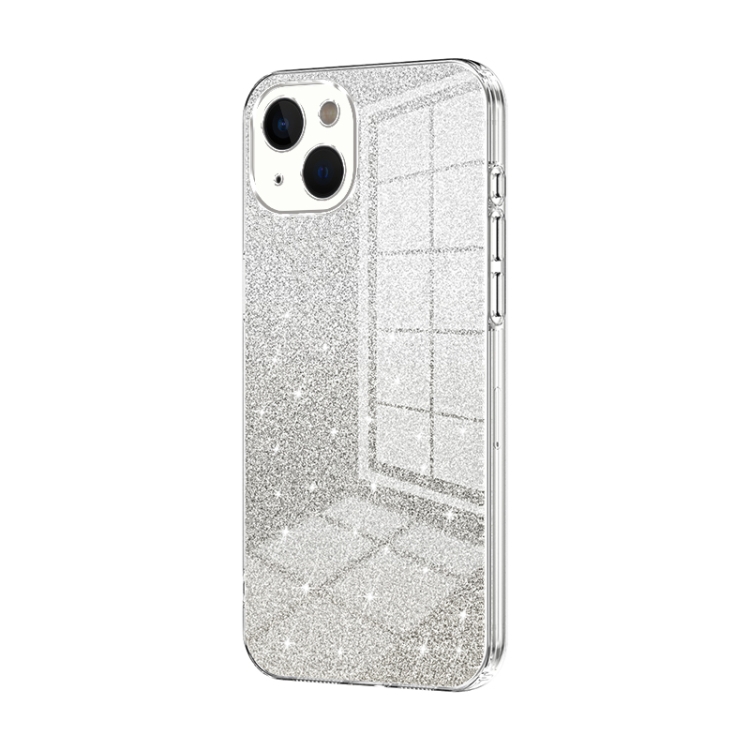 

For iPhone 13 Gradient Glitter Powder Electroplated Phone Case(Transparent)