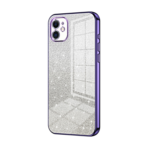 

For iPhone 11 Gradient Glitter Powder Electroplated Phone Case(Purple)