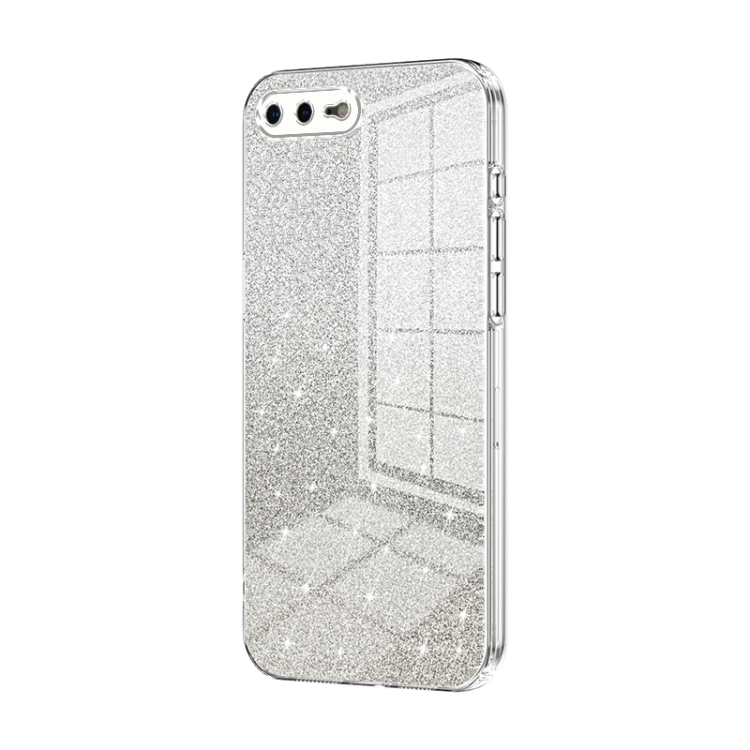 

For iPhone 8 Plus / 7 Plus Gradient Glitter Powder Electroplated Phone Case(Transparent)