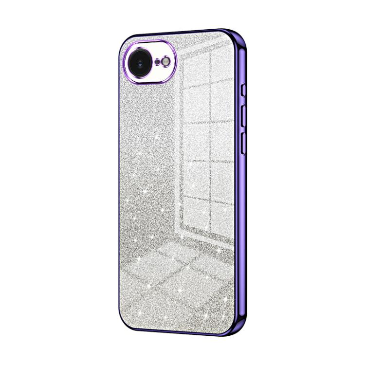 

For iPhone 17e / 16e Gradient Glitter Powder Electroplated Phone Case(Purple)