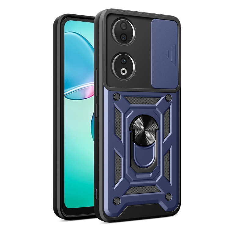 

For Honor 90 5G Sliding Camera Cover Design TPU+PC Phone Case(Blue)
