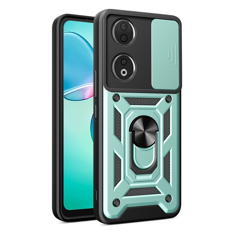 

For Honor 90 5G Sliding Camera Cover Design TPU+PC Phone Case(Green)
