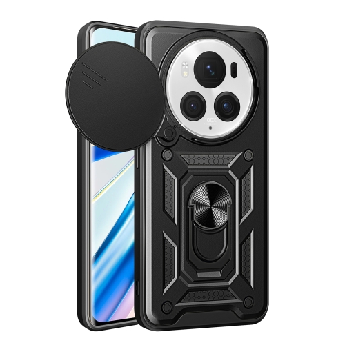 

For Honor Magic6 Pro Sliding Camera Cover Design TPU+PC Phone Case(Black)