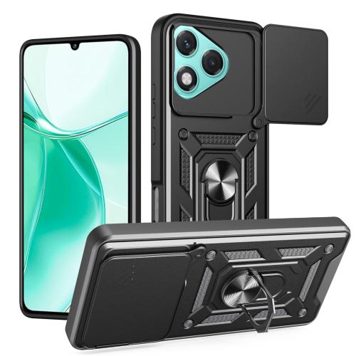 

For Honor 400 Lite Sliding Camera Cover Design TPU+PC Phone Case(Black)