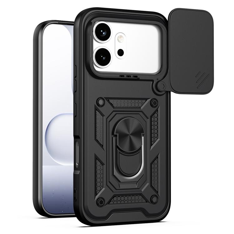 

For Honor 600 / 600 Pro 5G Global Sliding Camera Cover Design TPU+PC Phone Case(Black)
