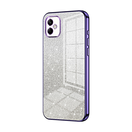 

For Samsung Galaxy A05 Gradient Glitter Powder Electroplated Phone Case(Purple)