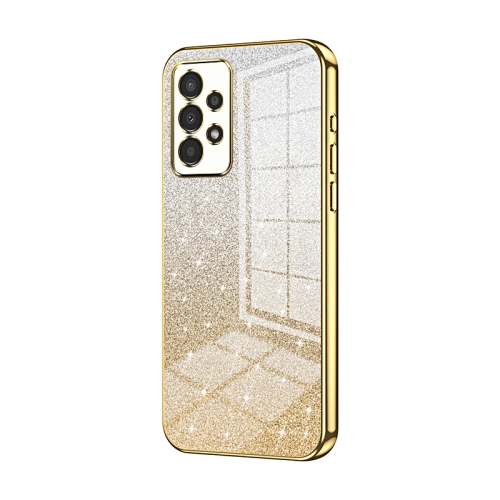 

For Samsung Galaxy A13 4G Gradient Glitter Powder Electroplated Phone Case(Gold)