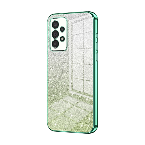 

For Samsung Galaxy A13 4G Gradient Glitter Powder Electroplated Phone Case(Green)