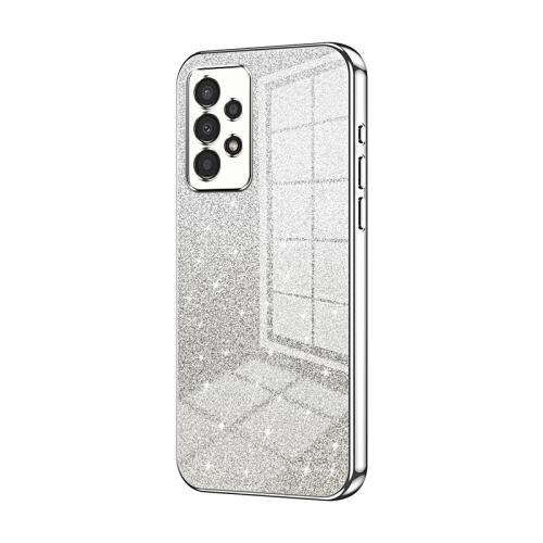 

For Samsung Galaxy A13 4G Gradient Glitter Powder Electroplated Phone Case(Silver)