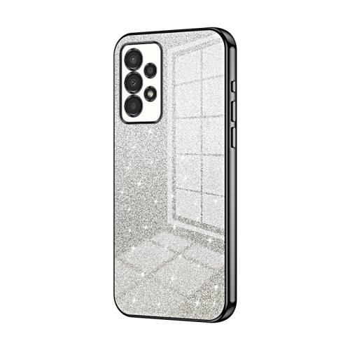 

For Samsung Galaxy A13 4G Gradient Glitter Powder Electroplated Phone Case(Black)