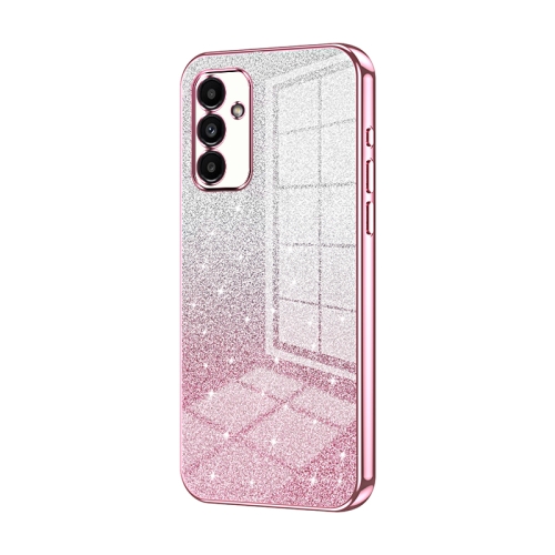 

For Samsung Galaxy A13 5G / A04s Gradient Glitter Powder Electroplated Phone Case(Pink)