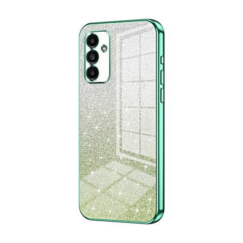 

For Samsung Galaxy A13 5G / A04s Gradient Glitter Powder Electroplated Phone Case(Green)