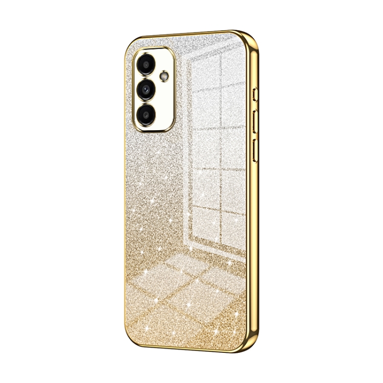 

For Samsung Galaxy A14 5G Gradient Glitter Powder Electroplated Phone Case(Gold)