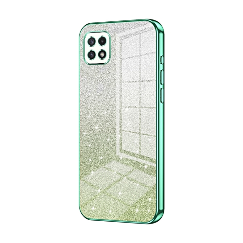 

For Samsung Galaxy A22 5G / A22s Gradient Glitter Powder Electroplated Phone Case(Green)