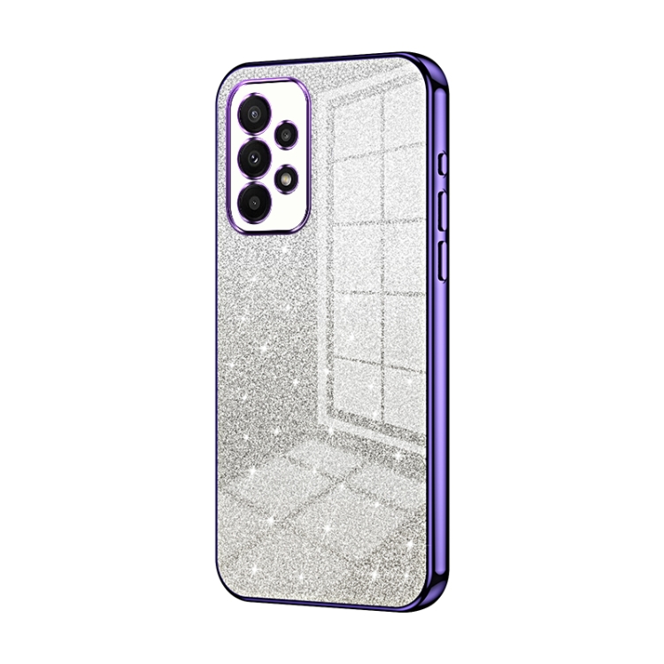 

For Samsung Galaxy A23 Gradient Glitter Powder Electroplated Phone Case(Purple)
