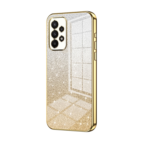 

For Samsung Galaxy A23 Gradient Glitter Powder Electroplated Phone Case(Gold)