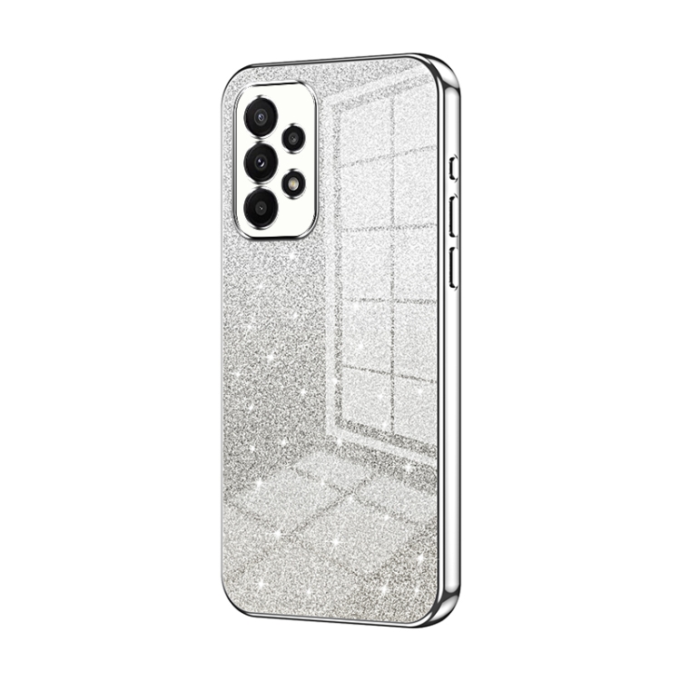 

For Samsung Galaxy A23 Gradient Glitter Powder Electroplated Phone Case(Silver)