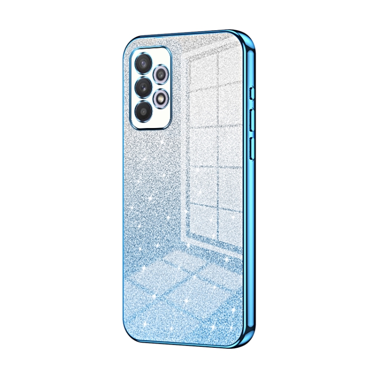 

For Samsung Galaxy A32 4G Gradient Glitter Powder Electroplated Phone Case(Blue)