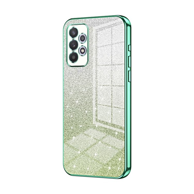 

For Samsung Galaxy A32 4G Gradient Glitter Powder Electroplated Phone Case(Green)