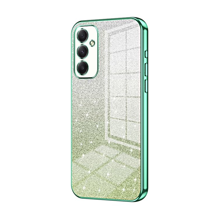 

For Samsung Galaxy A34 5G Gradient Glitter Powder Electroplated Phone Case(Green)