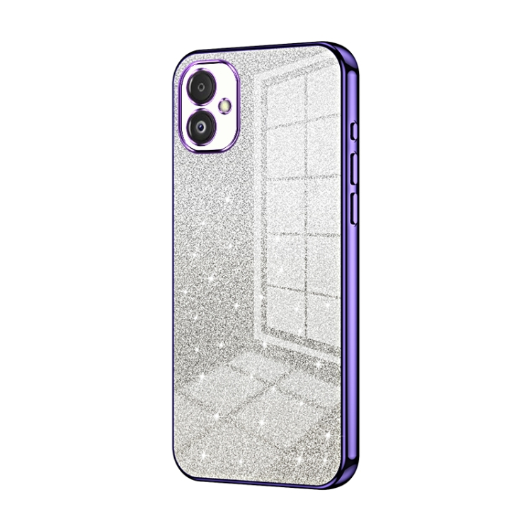 

For Samsung Galaxy F14 5G Gradient Glitter Powder Electroplated Phone Case(Purple)