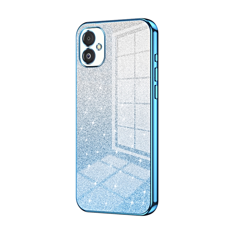 

For Samsung Galaxy F14 5G Gradient Glitter Powder Electroplated Phone Case(Blue)