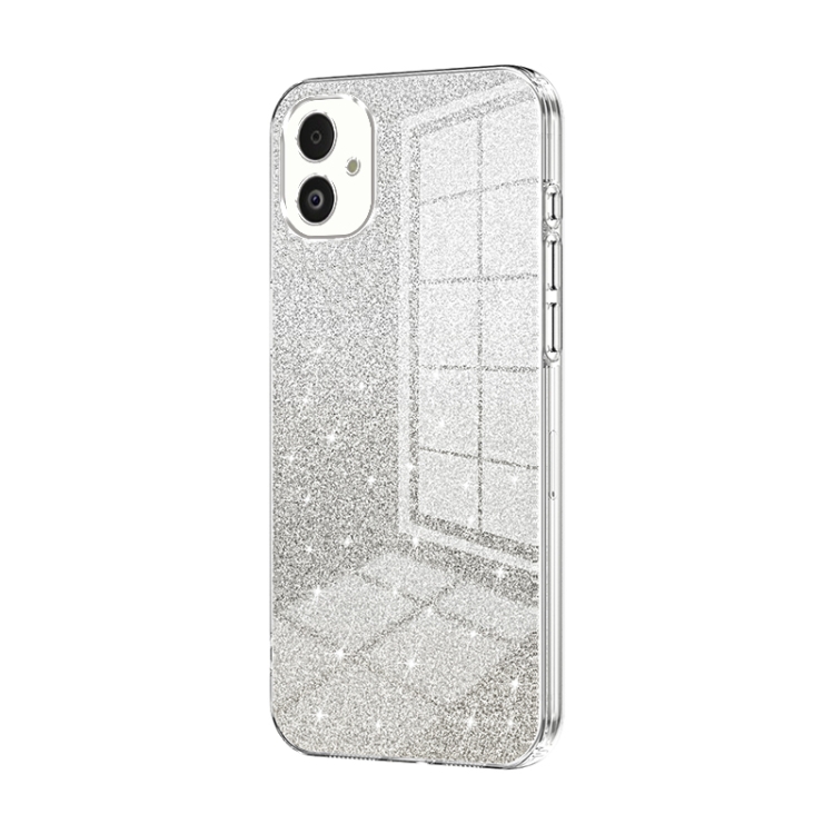 

For Samsung Galaxy F14 5G Gradient Glitter Powder Electroplated Phone Case(Transparent)