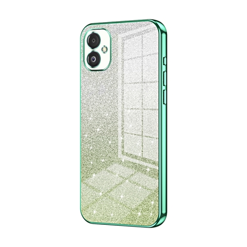 

For Samsung Galaxy F14 5G Gradient Glitter Powder Electroplated Phone Case(Green)