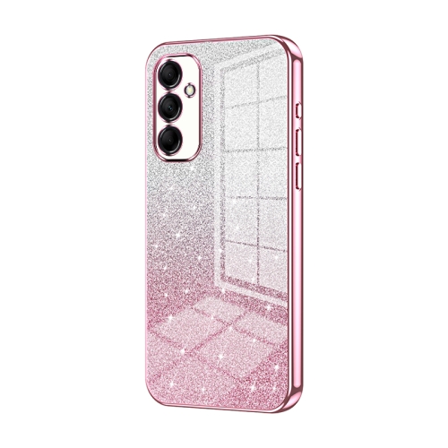 

For Samsung Galaxy M14 Gradient Glitter Powder Electroplated Phone Case(Pink)