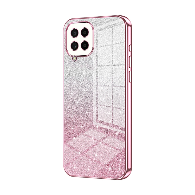 

For Samsung Galaxy M53 5G Gradient Glitter Powder Electroplated Phone Case(Pink)