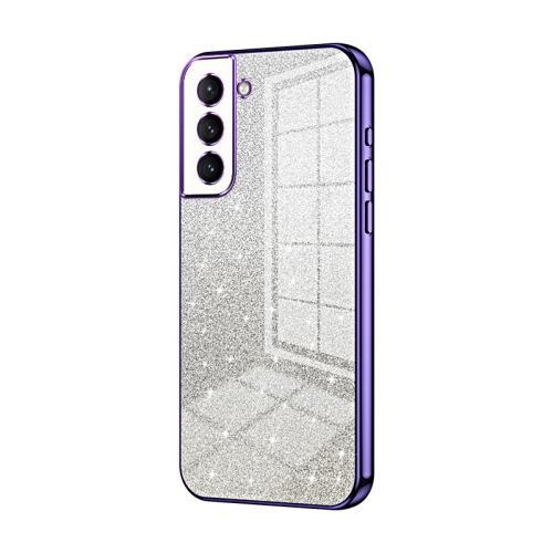 

For Samsung Galaxy S21 5G Gradient Glitter Powder Electroplated Phone Case(Purple)