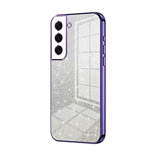 

For Samsung Galaxy S22 5G Gradient Glitter Powder Electroplated Phone Case(Purple)