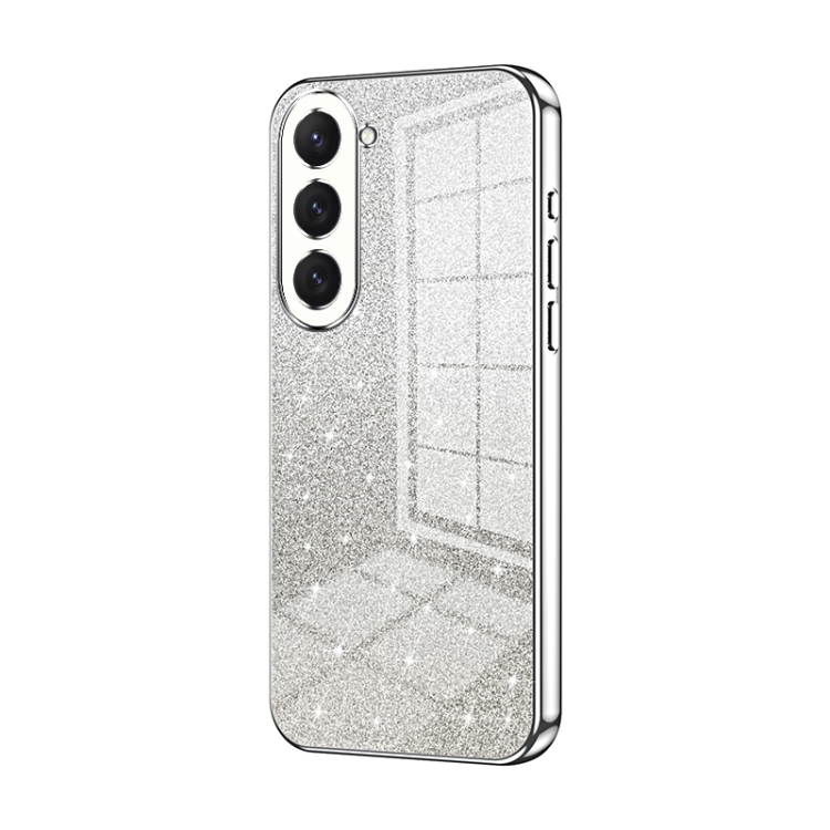 

For Samsung Galaxy S23 5G Gradient Glitter Powder Electroplated Phone Case(Silver)