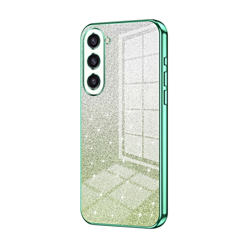 

For Samsung Galaxy S23+ 5G Gradient Glitter Powder Electroplated Phone Case(Green)