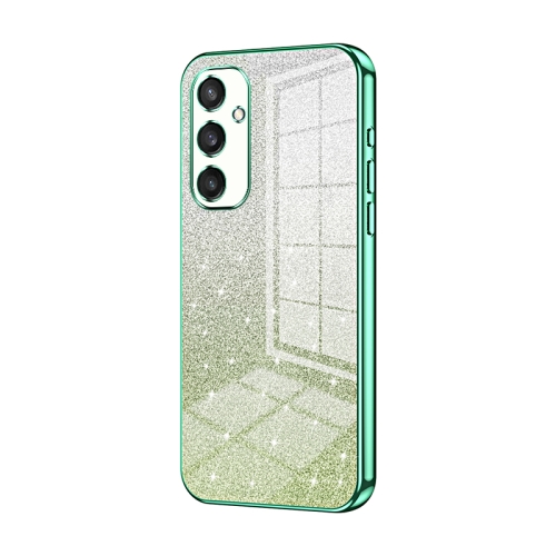 

For Samsung Galaxy S24 5G Gradient Glitter Powder Electroplated Phone Case(Green)