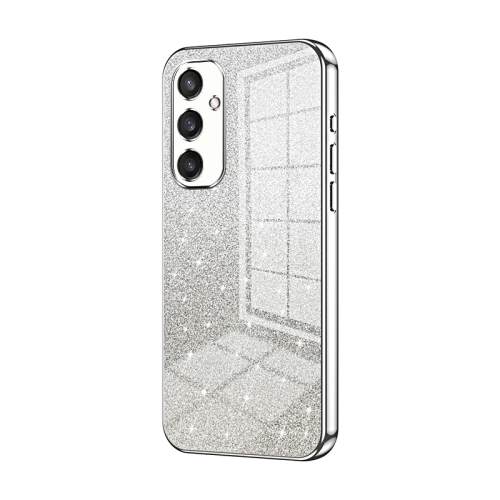 

For Samsung Galaxy S24 5G Gradient Glitter Powder Electroplated Phone Case(Silver)