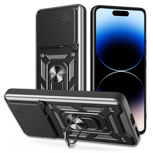 

For vivo iQOO 13 5G Sliding Camera Cover Design TPU+PC Phone Case(Black)