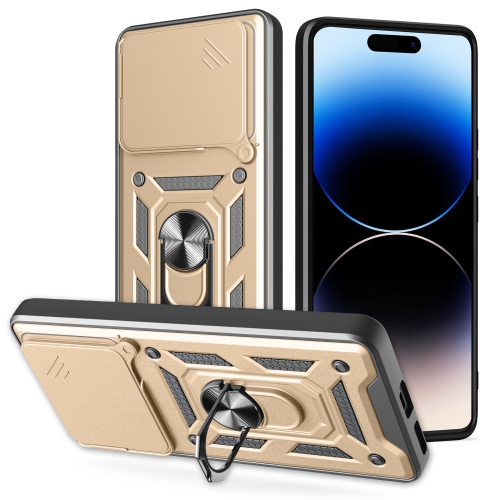 

For vivo iQOO 13 5G Sliding Camera Cover Design TPU+PC Phone Case(Gold)
