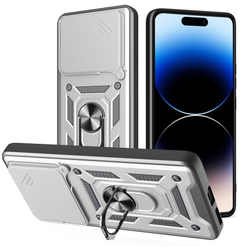 

For vivo iQOO 13 5G Sliding Camera Cover Design TPU+PC Phone Case(Silver)