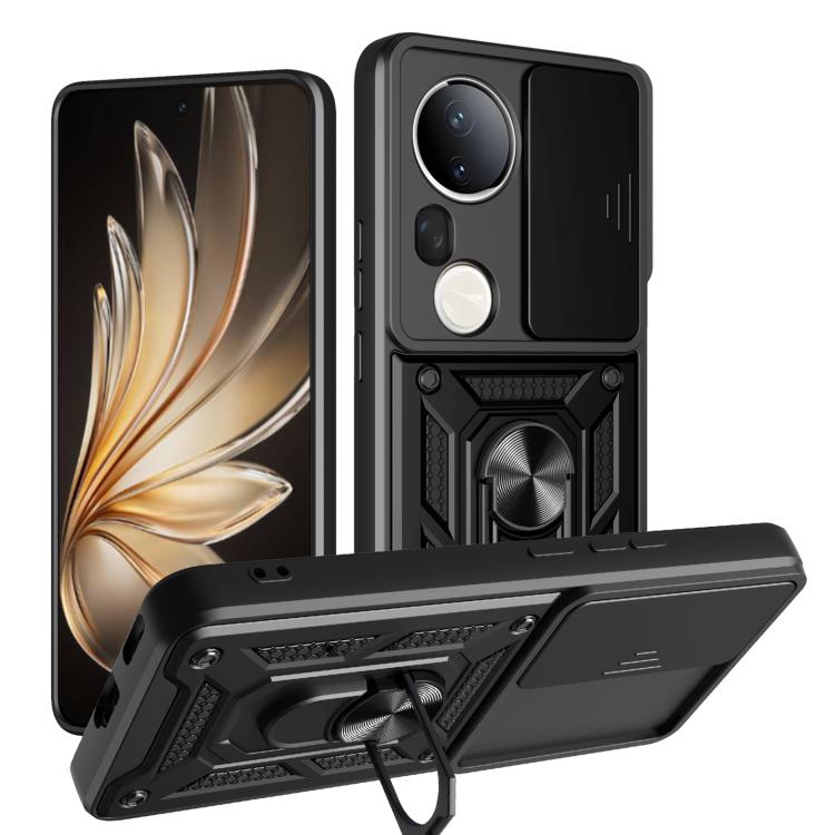 

vivo S20 Pro / T4 Ultra 5G Sliding Camera Cover Design TPU+PC Phone Case(Black)