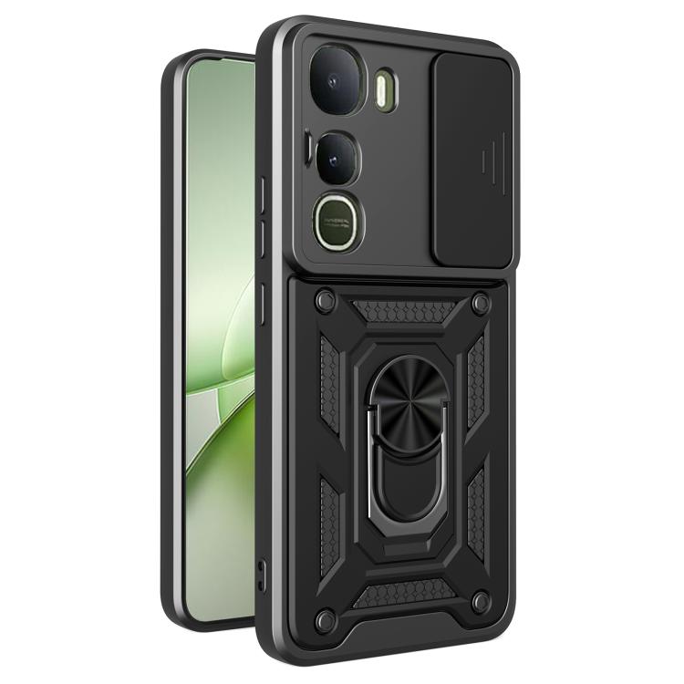 

For vivo Y400 5G Sliding Camera Cover Design TPU+PC Phone Case(Black)