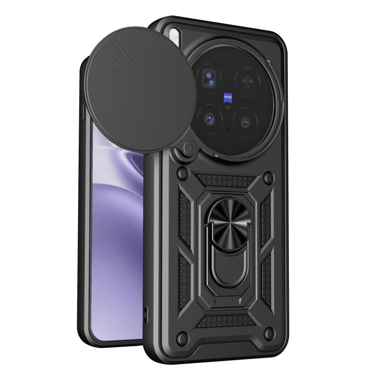 

For vivo X300 Pro Sliding Camera Cover Design TPU+PC Phone Case(Black)