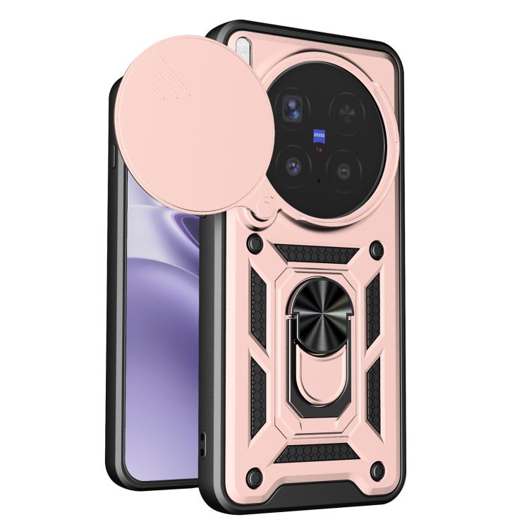 

For vivo X300 Pro Sliding Camera Cover Design TPU+PC Phone Case(Rose Gold)