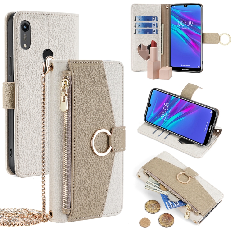 

For Huawei Y6 2019 / Y6s 2019 Crossbody Litchi Texture Leather Phone Case(White)