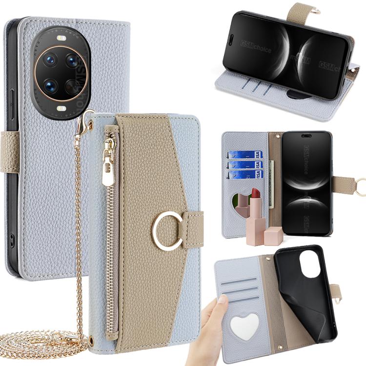 

For Huawei nova 14 Ultra 5G Crossbody Litchi Texture Leather Phone Case(Blue)