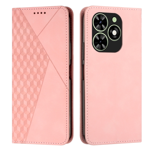 

For Tecno Spark Go 2024 / POP 8 Diamond Splicing Skin Feel Magnetic Leather Phone Case(Rose Gold)