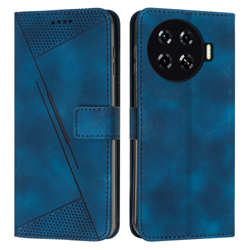 

For Tecno Spark 20 Pro+ Dream Triangle Leather Phone Case with Long Lanyard(Blue)