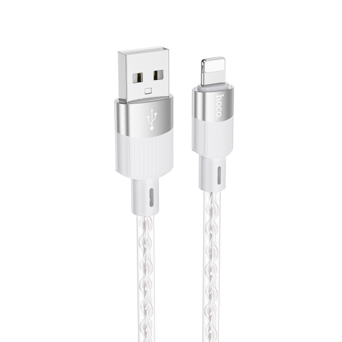

hoco X99 Crystal Junction 2.4A USB to 8 Pin Silicone Charging Data Cable, Length:1m(Grey)